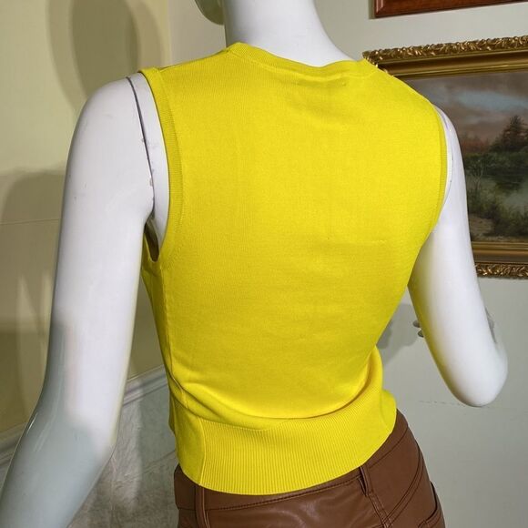 NWOT Rag & Bone Raylee Cropped Stretch Knit Tank Top Yellow - Picture 5 of 13
